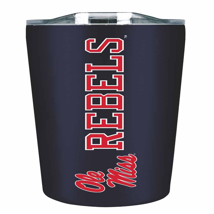 Campus Colors NCAA Stainless Steel Tumbler perfect for Gameday - 18 oz - Double Walled - Keeps Drinks Perfectly Insulated (Ole Miss Rebels - Navy)