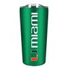 Campus Colors College Stainless Steel, Double Walled, Vacuum Insulated, Reusable Collegiate Tumbler with Slider-Top Lid for Travel, Sports, and Coffee, 18 oz (Miami Hurricanes - Green) view 1