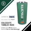 Campus Colors College Stainless Steel, Double Walled, Vacuum Insulated, Reusable Collegiate Tumbler with Slider-Top Lid for Travel, Sports, and Coffee, 18 oz (Miami Hurricanes - Green) view 3