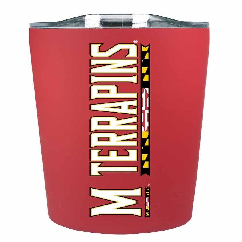 Campus Colors NCAA Stainless Steel Tumbler perfect for Gameday - 18 oz - Double Walled - Keeps Drinks Perfectly Insulated (Maryland Terrapins - Red)