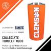 Campus Colors NCAA Stainless Steel Tumbler perfect for Gameday - 18 oz - Double Walled - Keeps Drinks Perfectly Insulated (Clemson Tigers - Orange) view 3