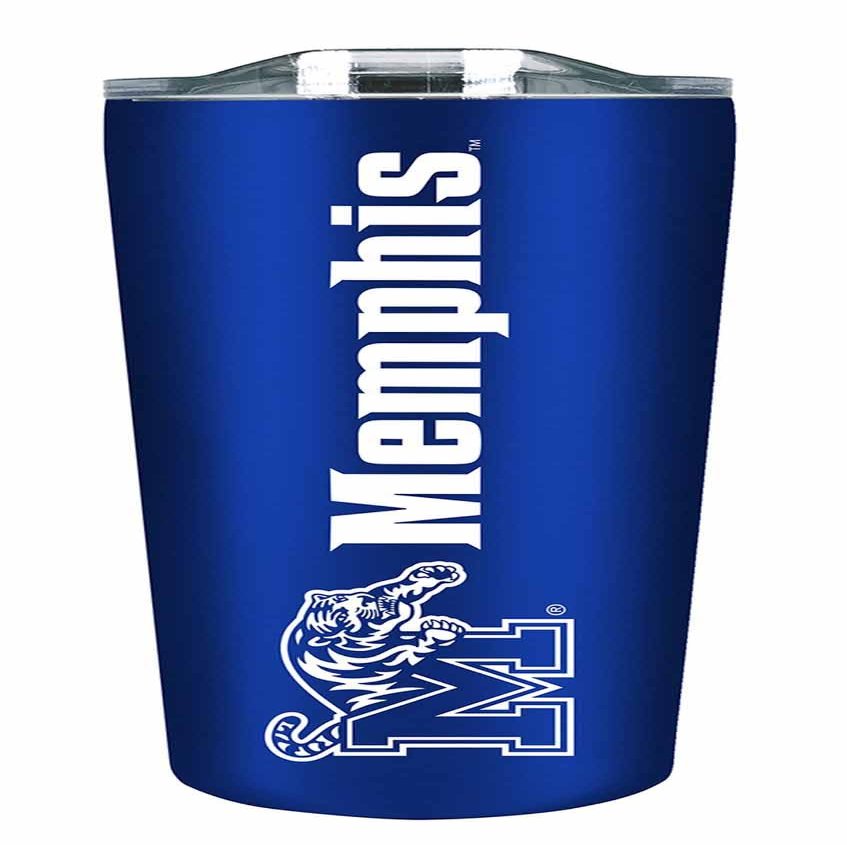 Campus Colors NCAA Stainless Steel Tumbler perfect for Gameday - 18 oz - Double Walled - Keeps Drinks Perfectly Insulated (Memphis Tigers - Royal)