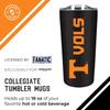 Campus Colors NCAA Stainless Steel Tumbler perfect for Gameday - 18 oz - Double Walled - Keeps Drinks Perfectly Insulated (Tennessee Volunteers - Black) view 3