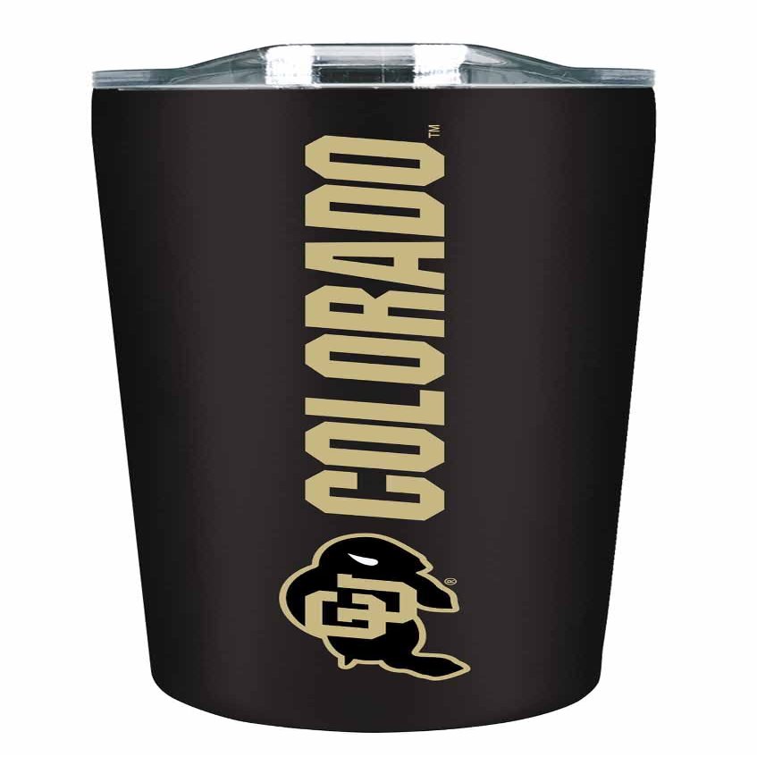 Campus Colors NCAA Stainless Steel Tumbler perfect for Gameday - 18 oz - Double Walled - Keeps Drinks Perfectly Insulated (Colorado Buffaloes - Black)