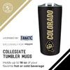 Campus Colors NCAA Stainless Steel Tumbler perfect for Gameday - 18 oz - Double Walled - Keeps Drinks Perfectly Insulated (Colorado Buffaloes - Black) view 3