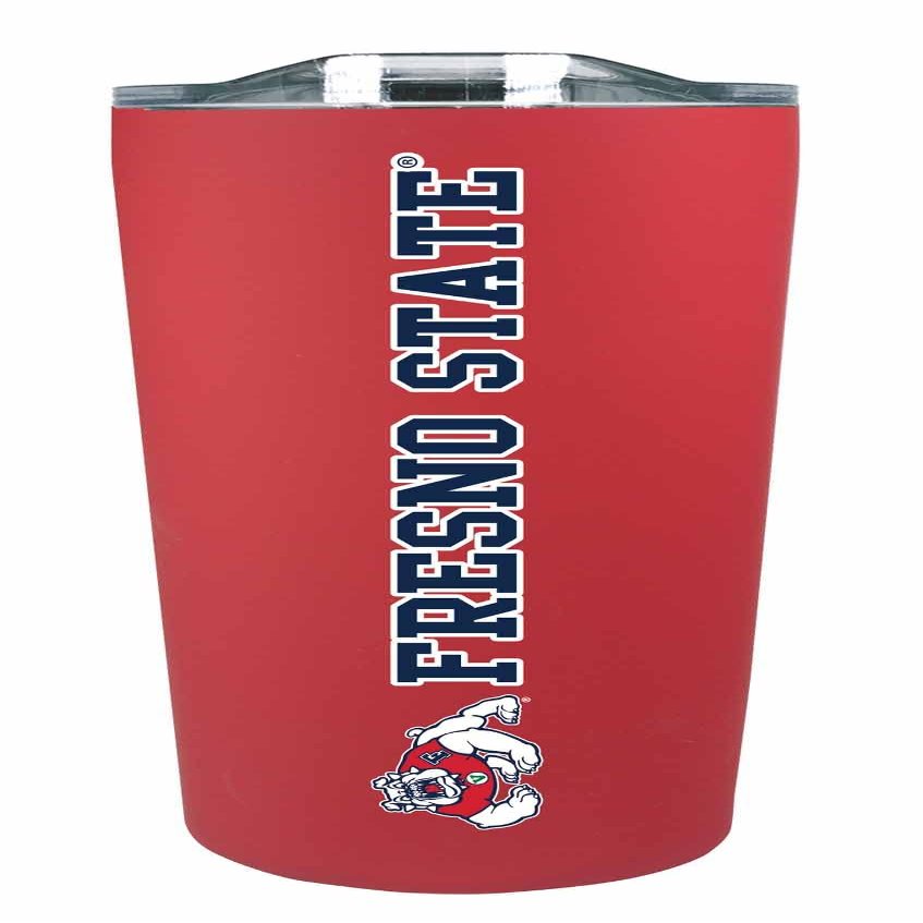 Campus Colors NCAA Stainless Steel Tumbler perfect for Gameday - 18 oz - Double Walled - Keeps Drinks Perfectly Insulated (Fresno State Bulldogs - Red)