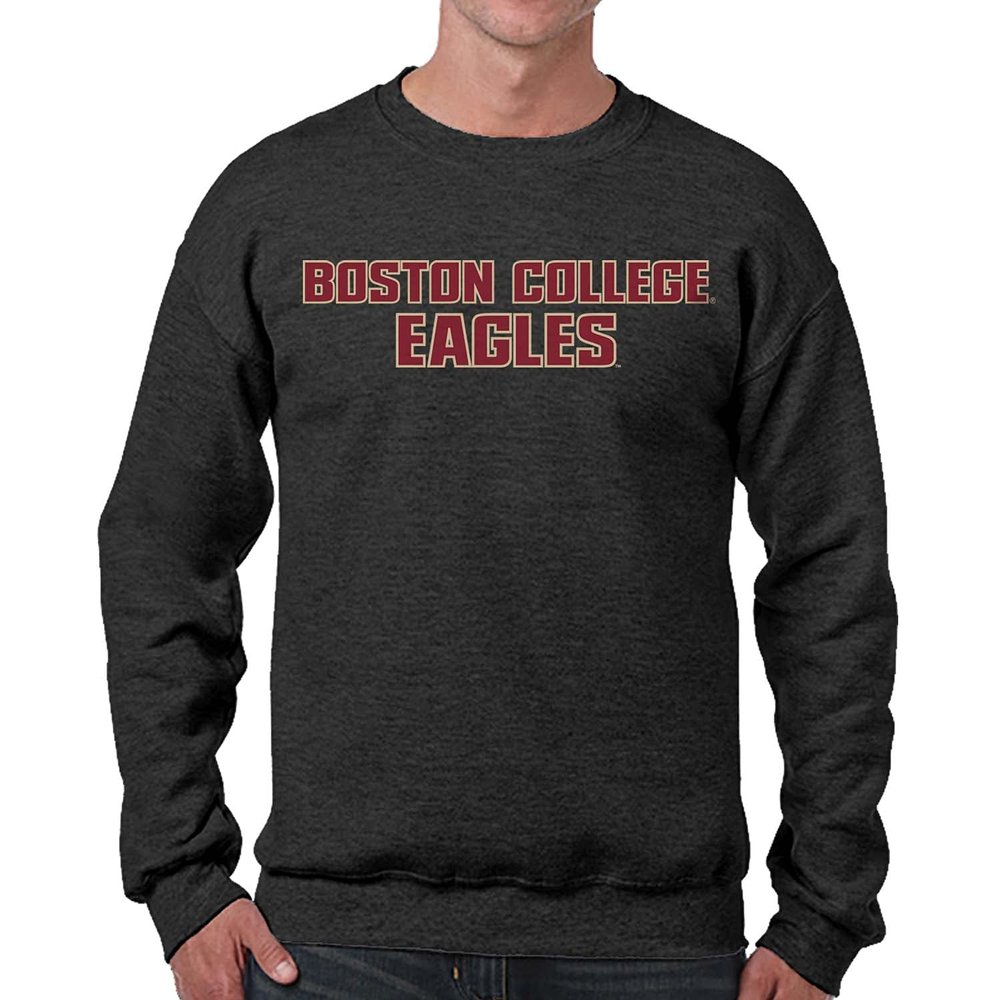 Campus Colors NCAA Adult Charcoal Crewneck Fleece Sweatshirt - Cotton Blend - Stay Warm & Represent Your Team With Style (Boston College Eagles - Charcoal, XX-Large)