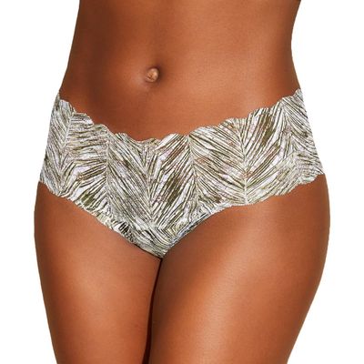 Cosabella Women's Say Never Printed Cutie Low Rise Thong, Palm Aloe, One Size