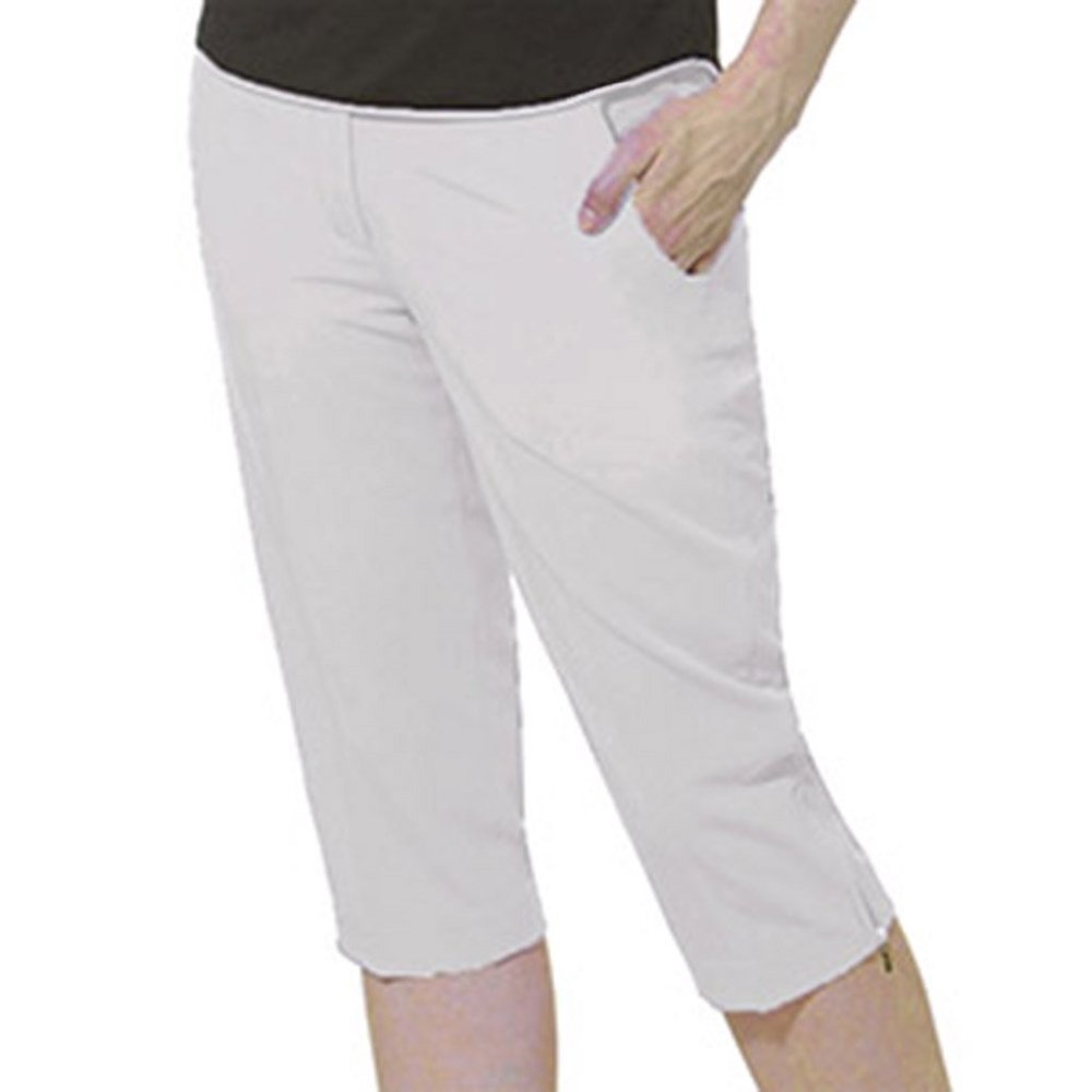 Monterey Club Women's Polyester/Rayon/Spandex Golf Capris #2923 (White, Size:18)