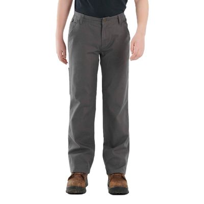 Carhartt Boys Rugged Flex Canvas Utility Work Pant, Asphalt Grey, 5