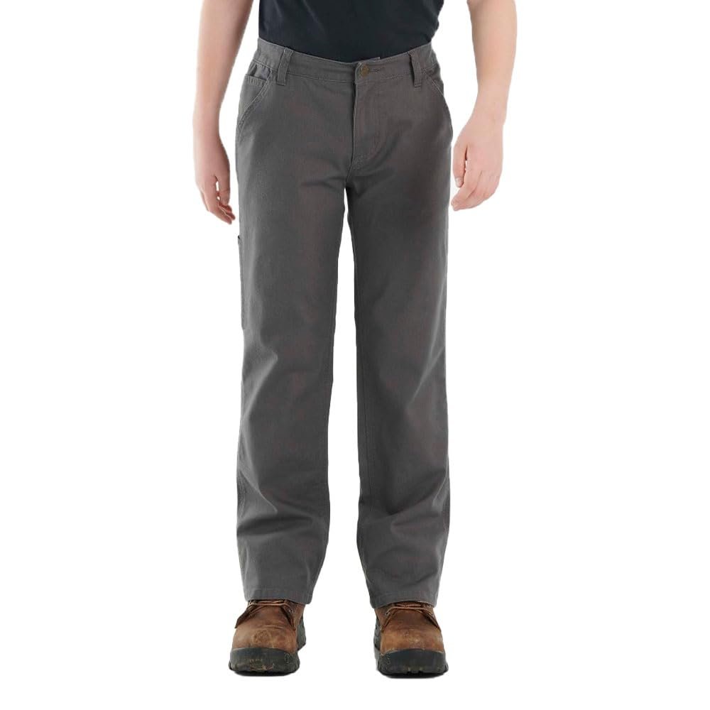 Carhartt Boys Rugged Flex Canvas Utility Work Pant, Asphalt Grey, 5