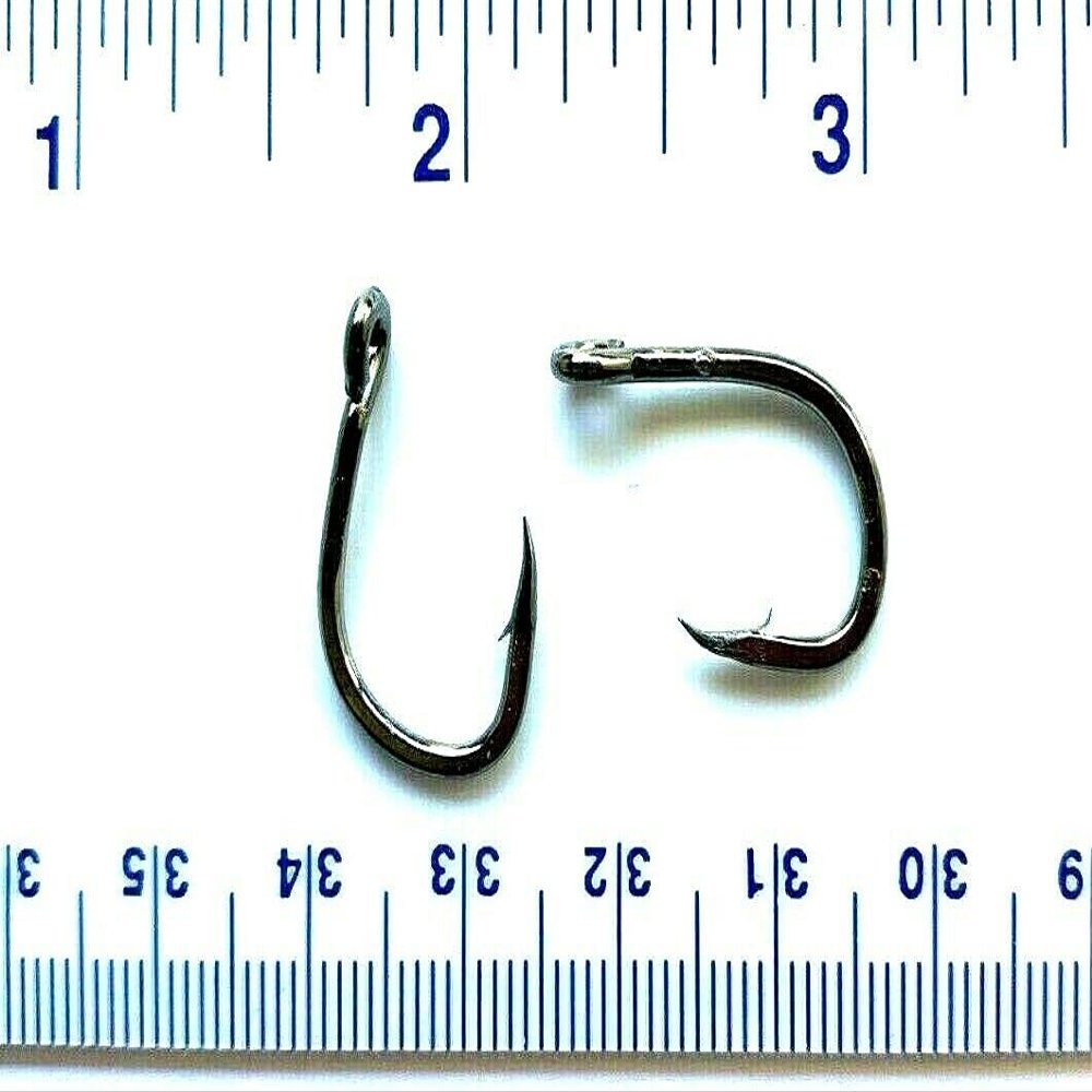 1000 Gerry's Tackle 4X Strength Black Nickel L319 Style Live Bait Hooks Size 1 - Bulk