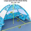 Ocean World 3-4 Person Family and Baby Beach Tent  Cool Beach Essentials for Shade, UPF 50+ UV Protection and PU800 Waterproof, Portable Pop Up Sun Shade Cabana Shelter for Kids and Toddlers, view 2