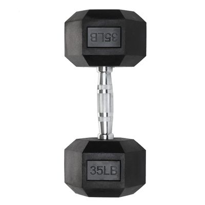 Iron Crush Hex Dumbbells - PVC Coated Weights, Chrome-Plated Knurled Handles, Fixed Hexagon Dumbbell - Workout, Exercise, Body Building Home Gym Training Gear - 3 Lb to 50Lb - Sold in Singles