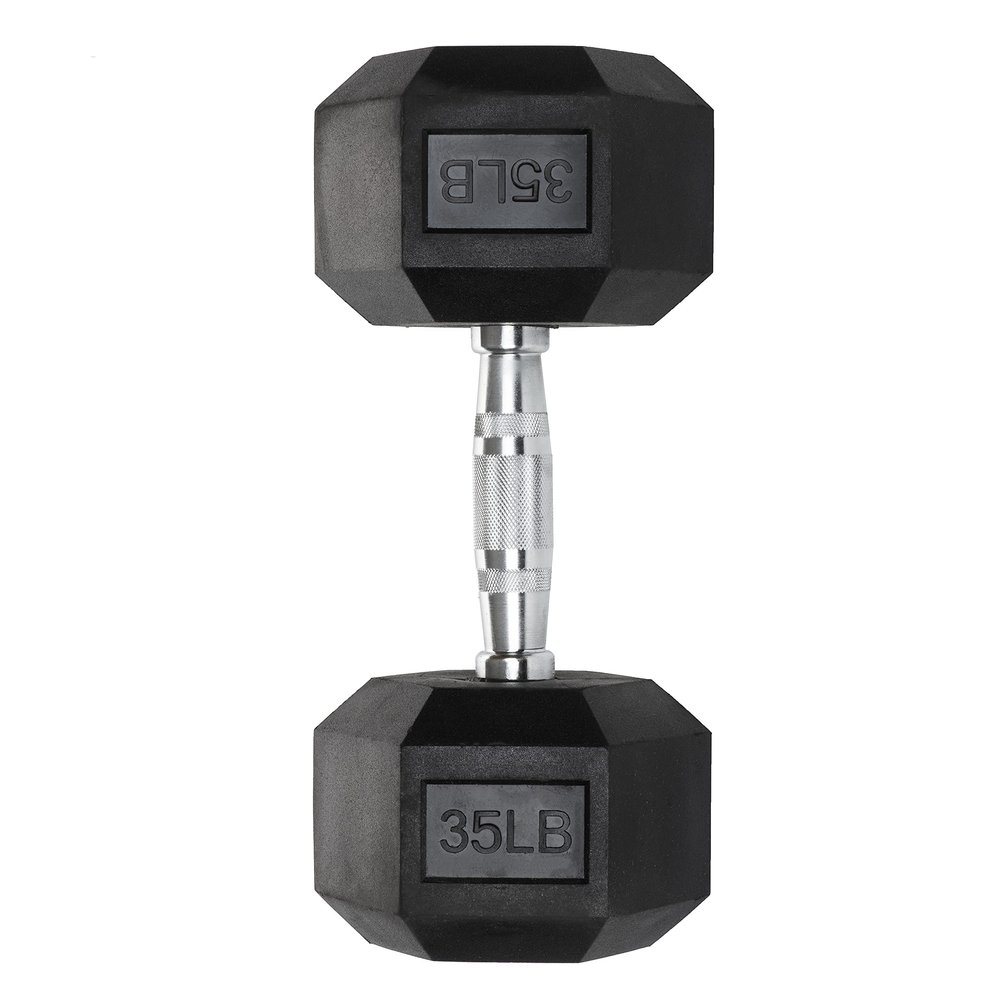 Iron Crush Hex Dumbbells - PVC Coated Weights, Chrome-Plated Knurled Handles, Fixed Hexagon Dumbbell - Workout, Exercise, Body Building Home Gym Training Gear - 3 Lb to 50Lb - Sold in Singles
