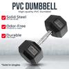 Iron Crush Hex Dumbbells - PVC Coated Weights, Chrome-Plated Knurled Handles, Fixed Hexagon Dumbbell - Workout, Exercise, Body Building Home Gym Training Gear - 3 Lb to 50Lb - Sold in Singles view 2