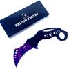 7.75" Full Metal Claw Style Folding Tactical Knife with Titanium Coating Blade and Handle. for Hunting, Camping and Knife Collection (Pink Galaxy) view 1