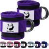 Slim Panda Ankle Strap for Cable Machine,Ankle Cuff for Kickbacks, Booty Hip Abductors,Glute Workouts, Leg Extensions, Curls for Men and Women, Adjustable with Double D-Rings (Pair, Purple) view 1
