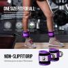 Slim Panda Ankle Strap for Cable Machine,Ankle Cuff for Kickbacks, Booty Hip Abductors,Glute Workouts, Leg Extensions, Curls for Men and Women, Adjustable with Double D-Rings (Pair, Purple) view 3