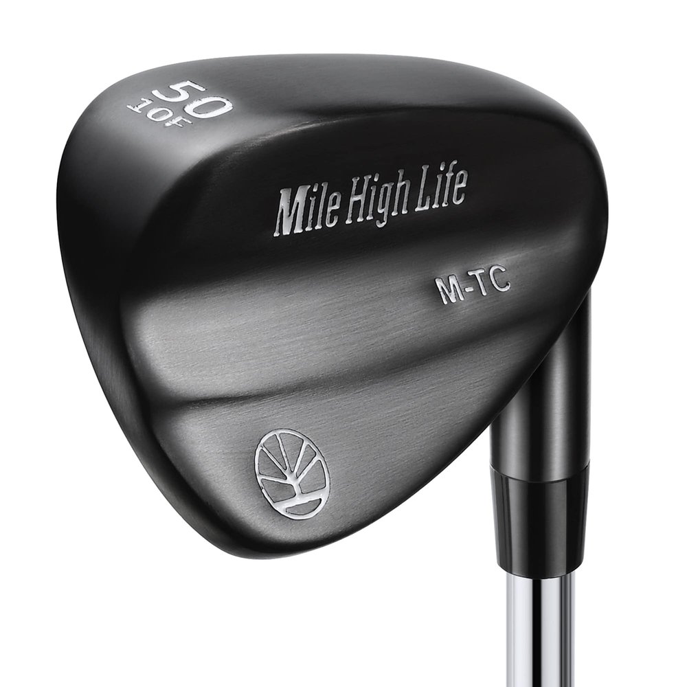 Mile High Life Golf Wedges| Entry Level Golf Sand Wedge Sets | Golf Gap Wedge Sets | Black Titanium Layer Lob Wedge Golf Clubs for Men & Women | 50 Degree Wedge Right Hand