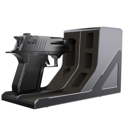 DD Pistol Rack Universal Handgun Storage Protective Handgun Mags Storage Stand, Pistol Holder, Gun Magazine Holder,1 Gun Holder 3 Mag Slots Fit Most Pistols
