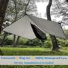 Sunyear Hammock Camping with Rain Fly Tarp and Net, Portable Camping Hammock Double Tree Hammock Outdoor Indoor Backpacking Travel & Survival, 2 Tree Straps,100% Waterproof Black/Grey Bundle view 3