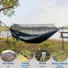 Sunyear Hammock Camping with Rain Fly Tarp and Net, Portable Camping Hammock Double Tree Hammock Outdoor Indoor Backpacking Travel & Survival, 2 Tree Straps,100% Waterproof Black/Grey Bundle view 4