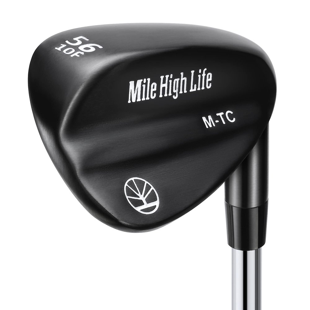Mile High Life Golf Wedges| Entry Level Golf Sand Wedge Sets | Golf Gap Wedge Sets | Black Titanium Layer Lob Wedge Golf Clubs for Men & Women | 56 Degree Wedge Right Hand