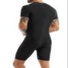 Yihuimin Men's One Piece Short Sleeve Zipper Front Dance Workout Bodysuit Biketard Unitard Jumpsuit Black Large view 4