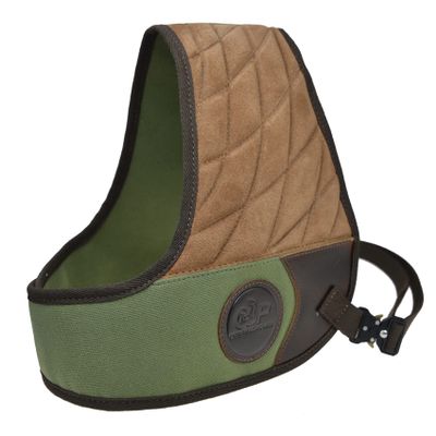 WAYNE'S DOG Ambidextrous Shooting Recoil Field Shields, Solid Fit and Thick Padding for Outdoor, Range, Shooting and Hunting (Right Handed - Green)