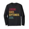 14th Birthday Gift Legend Since September 2009 Vintage Retro Long Sleeve T-Shirt view 1