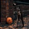 Cupohus [2023 SIZE UPDATE Halloween Costume, Skeleton Costume Bodysuit Jumpsuit - Scary Black and White Costume, Unisex, Creepy view 2