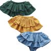3PC Shorts Set Newborn Baby Girls Boy PP Pants Solid Floral Ruffle Cotton Bloomers Skirt Basic Washable Diaper Cover (3-4 Years,Skirt-Green&Yellow&Blue,3 Years,4 Years) view 1