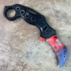 7.75" Full Metal Claw Style Folding Tactical Knife with Titanium Coating Blade and Handle. for Hunting, Camping and Knife Collection (Red Purple) view 2