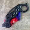 7.75" Full Metal Claw Style Folding Tactical Knife with Titanium Coating Blade and Handle. for Hunting, Camping and Knife Collection (Red Purple) view 3