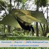 Sunyear Hammock Camping with Rain Fly Tarp and Net, Portable Camping Hammock Double Tree Hammock Outdoor Indoor Backpacking Travel & Survival, 2 Tree Straps,100% Waterproof Green Bundle view 3