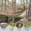 Sunyear Hammock Camping with Rain Fly Tarp and Net, Portable Camping Hammock Double Tree Hammock Outdoor Indoor Backpacking Travel & Survival, 2 Tree Straps,100% Waterproof Green Bundle view 4
