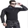 HARGLESMAN Men's Tactical Airsoft Long Sleeve Uniform Set Shirts Snug Fitting Top Shirt Practical Painting Ball Comfortable Breathable Soft Work Hiking Hunting Outdoor Suits Black Python XL view 3