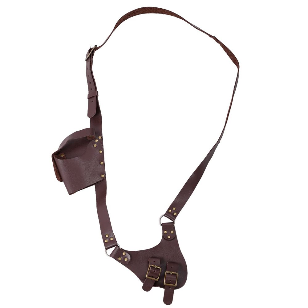 BLESSUME Medieval Knight Belt with Sword Frog Holster Rapier Scabbard Holder 1pc (Brown 3)