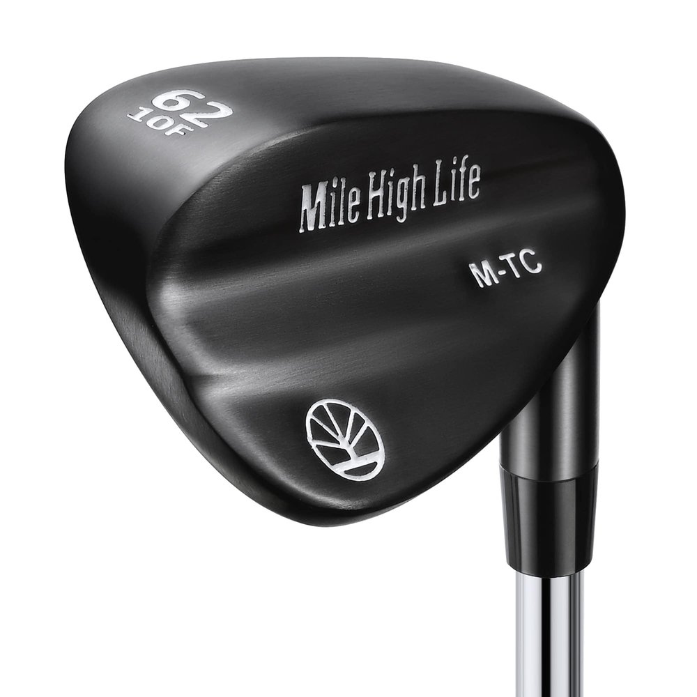 Mile High Life Golf Wedges| Entry Level Golf Sand Wedge Sets | Golf Gap Wedge Sets | Black Titanium Layer Lob Wedge Golf Clubs for Men & Women | 62 Degree Wedge Right Hand