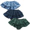 3PC Shorts Set Newborn Baby Girls Boy PP Pants Solid Floral Ruffle Cotton Bloomers Skirt Basic Washable Diaper Cover (2-3 Years,Skirt-Blue&Navy&Green,2 Years,3 Years) view 1