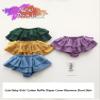 3PC Shorts Set Newborn Baby Girls Boy PP Pants Solid Floral Ruffle Cotton Bloomers Skirt Basic Washable Diaper Cover (2-3 Years,Skirt-Blue&Navy&Green,2 Years,3 Years) view 2
