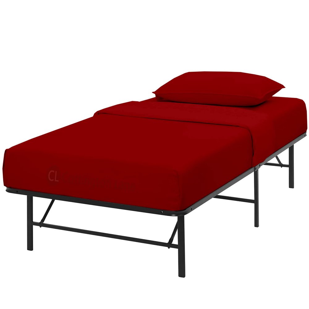 Cottington Lane Cot Size 33 x 75 Sheet Set, Hotel Quality 100% Cotton 4 Piece Bunk Bed Sheets, Perfect for Narrow Twin, Camp Bunk,Trifold Mattress, Guest Bed Replacement, Burgundy Solid