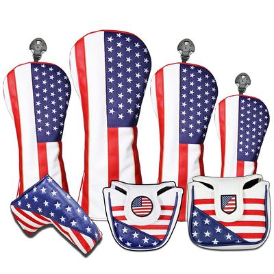 USA Golf Head Covers for Driver & Fairway Woods - Premium Leather Headcovers, Designed to Fit All Woods and Drivers (135 3pcs)