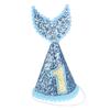JEEYJOO Infant Baby Girls Birthday Hat Shiny Sequins Party Supplies Mermaid Tail Cone Hat with Adjustable Headband Blue&Gold One Size view 1