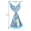 JEEYJOO Infant Baby Girls Birthday Hat Shiny Sequins Party Supplies Mermaid Tail Cone Hat with Adjustable Headband Blue&Gold One Size view 2