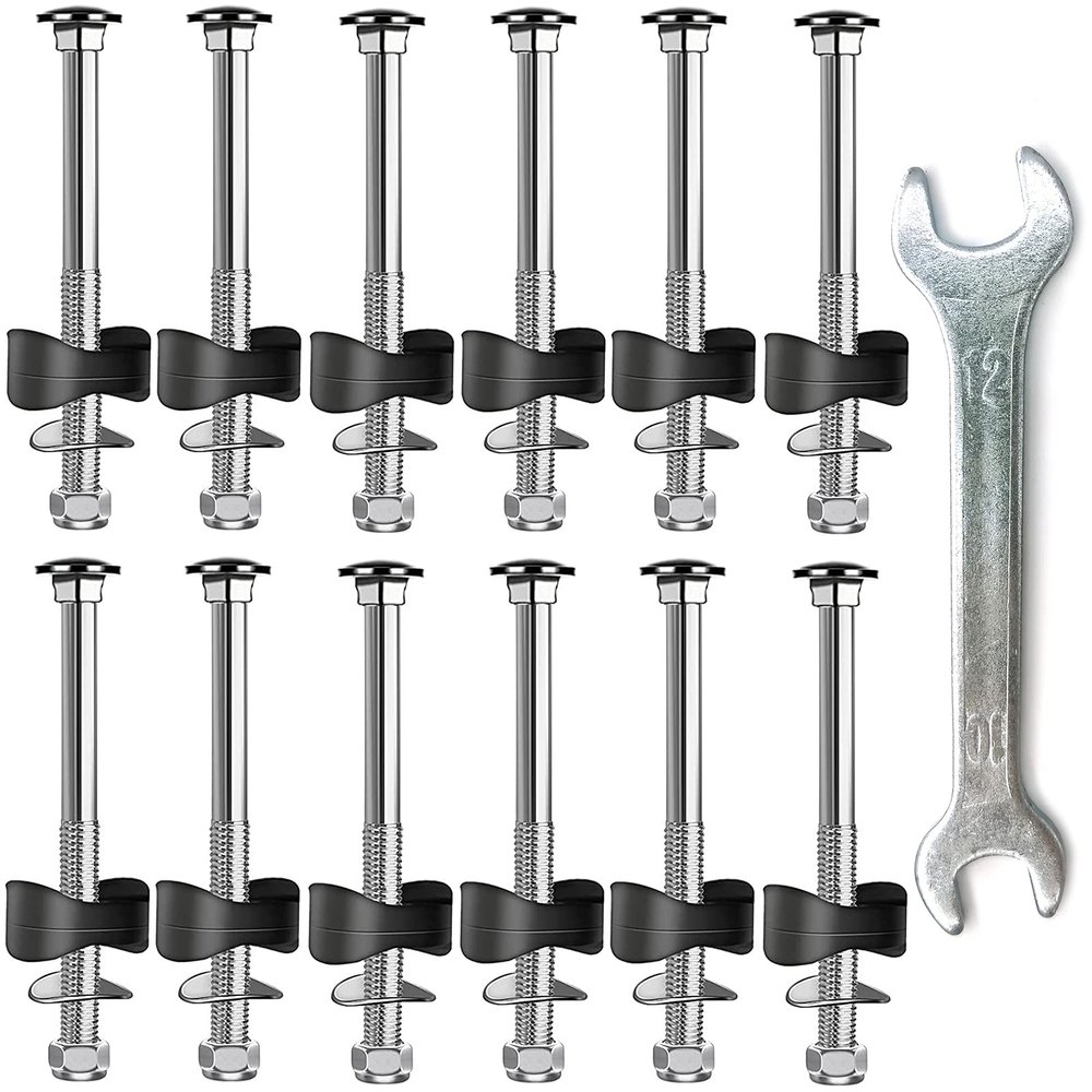POROHOM 12 PCS Trampoline Screws, Long Screw Trampoline Replacement Parts, Anti-Loose Bolts and Nuts,Trampoline Accessories Stability Tool- 3"(Length)