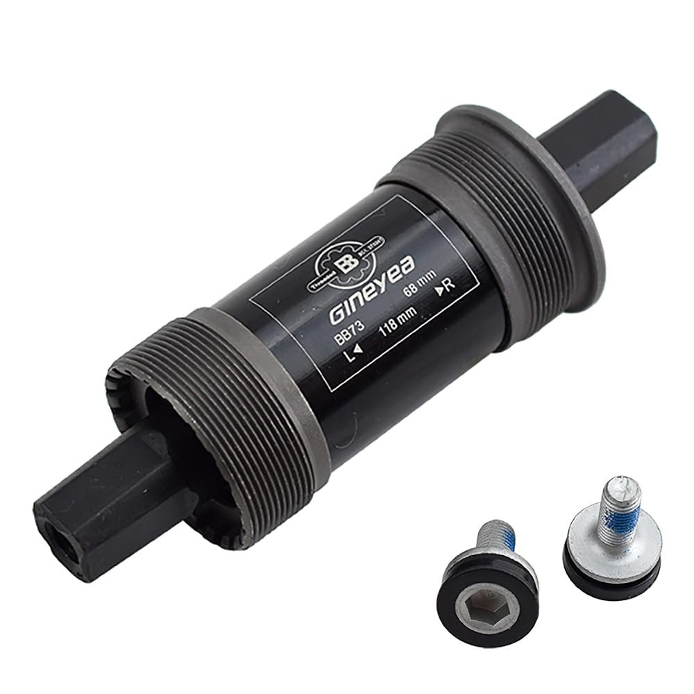 catazer Bicycle Bottom Bracket Square Taper BSA 68mm Spindle 118mm Steel Crank Axis