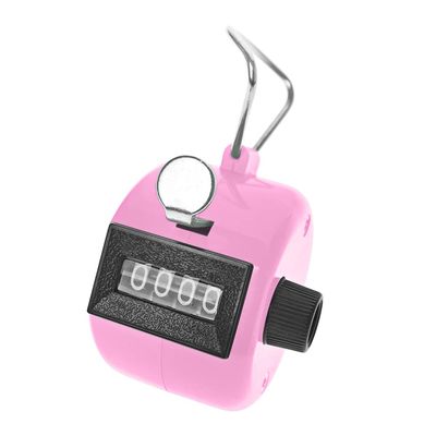 TopTie Hand Tally Counter, 4-Digit Mechanical Golf Clicker Counter Handheld, Palm Number Counter - Pink