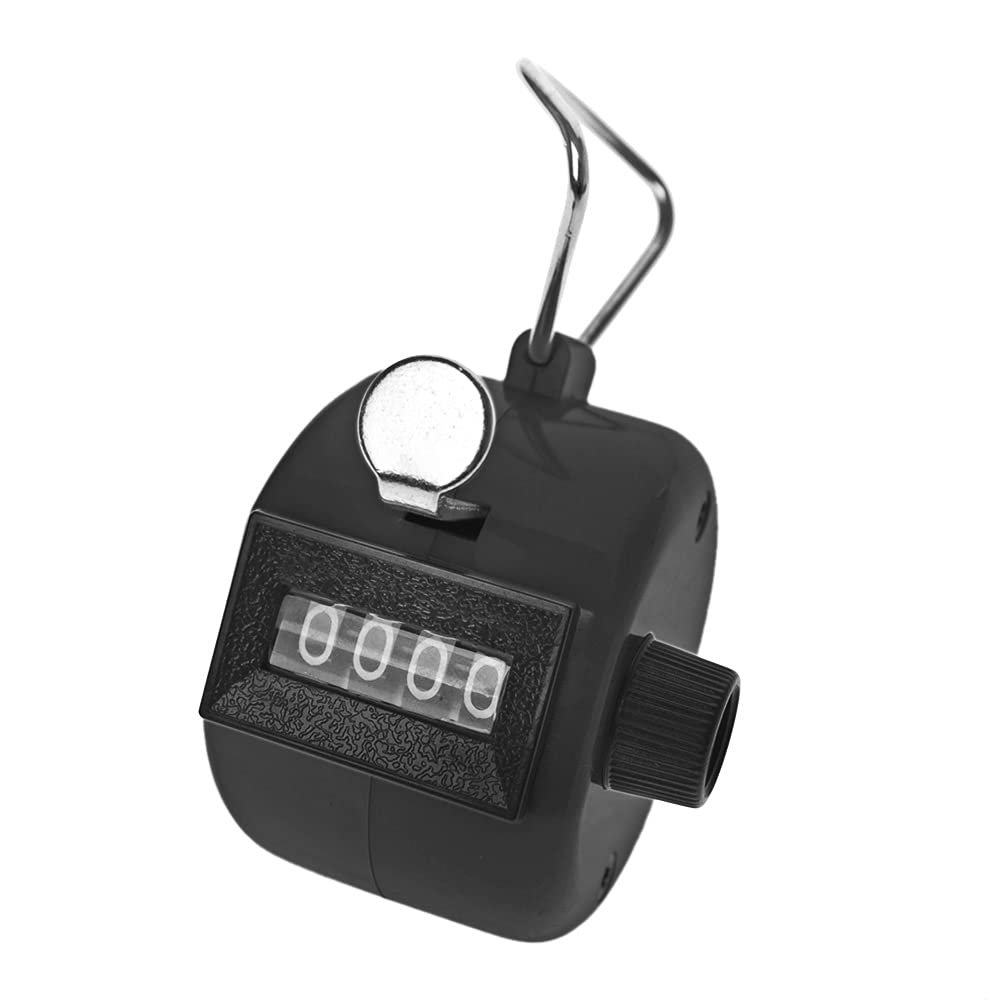 TopTie Hand Tally Counter, 4-Digit Mechanical Golf Clicker Counter Handheld, Palm Number Counter - Black